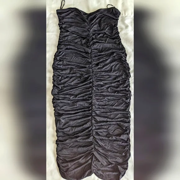 Forever 21+ Women's Strapless Ruched Dress - Picture 1 of 10